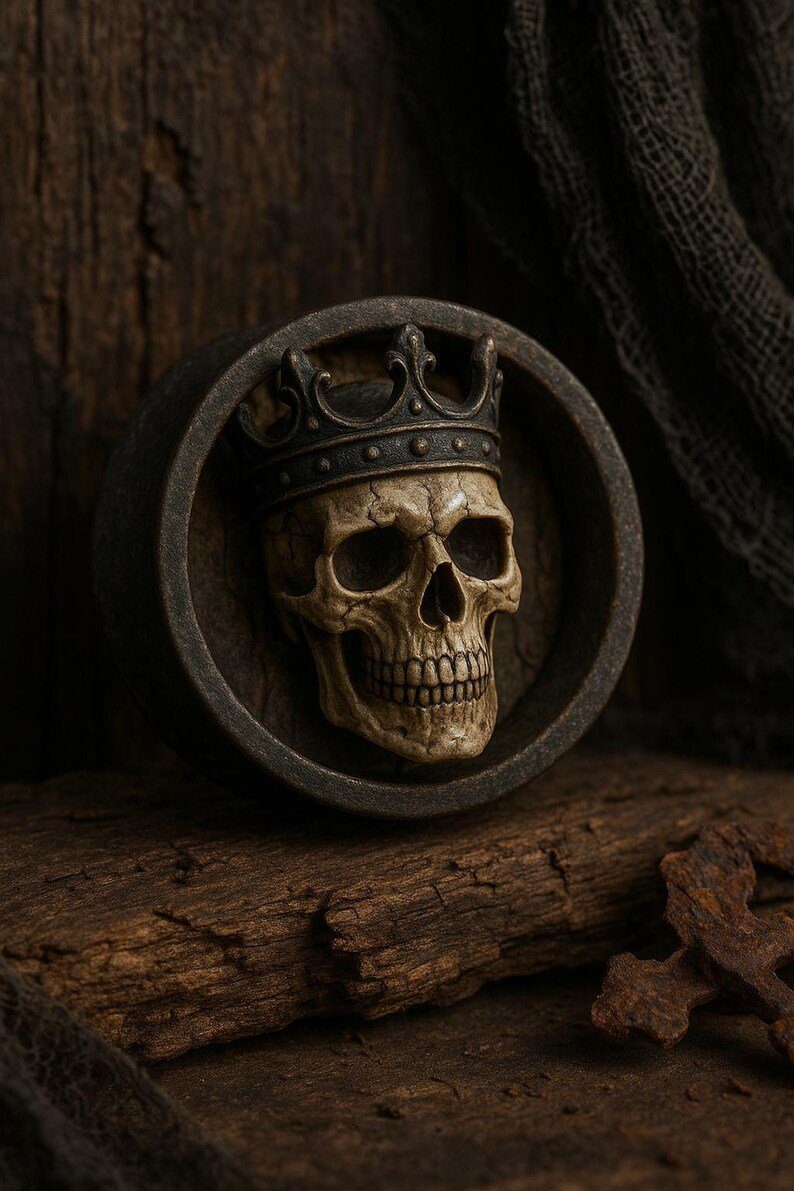 Skull and crown - Pre Order - Double Flared Ear Plugs - Image 2